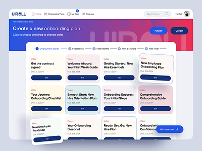 Employee - Create Onboarding Plan app uiux application create plan dashboard design system design system designer employee employee dashboard employee managment figma onboarding onboarding journey onboarding process plan create task create uiroll web app web apps website website application