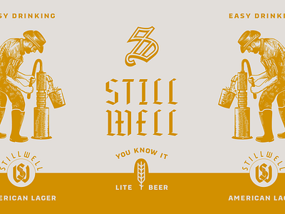 Still Well Beer Can Label (Unused) arkansas beer beer can beer label blackletter branding flat hunter oden illustration typography vintage