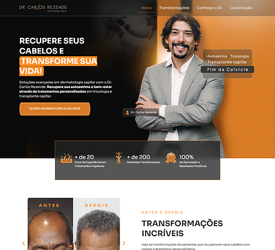 Landing page - Transplante Capilar design designer doctor elementor landing page medical medical web site página de venda página de vendas site ui ux web design web designer web site wordpress