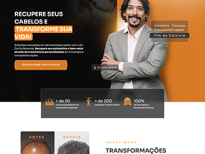 Landing page - Transplante Capilar design designer doctor elementor landing page medical medical web site página de venda página de vendas site ui ux web design web designer web site wordpress