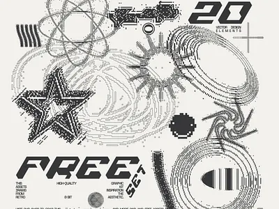 FREE graphic pack-3 acid design free graphic assets graphic design pixel art pixelated shapes vector