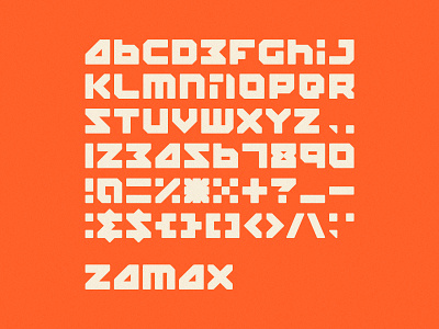 zamax type brand branding cyberpunk font geometric illustration letters logo retro square type typography vintage