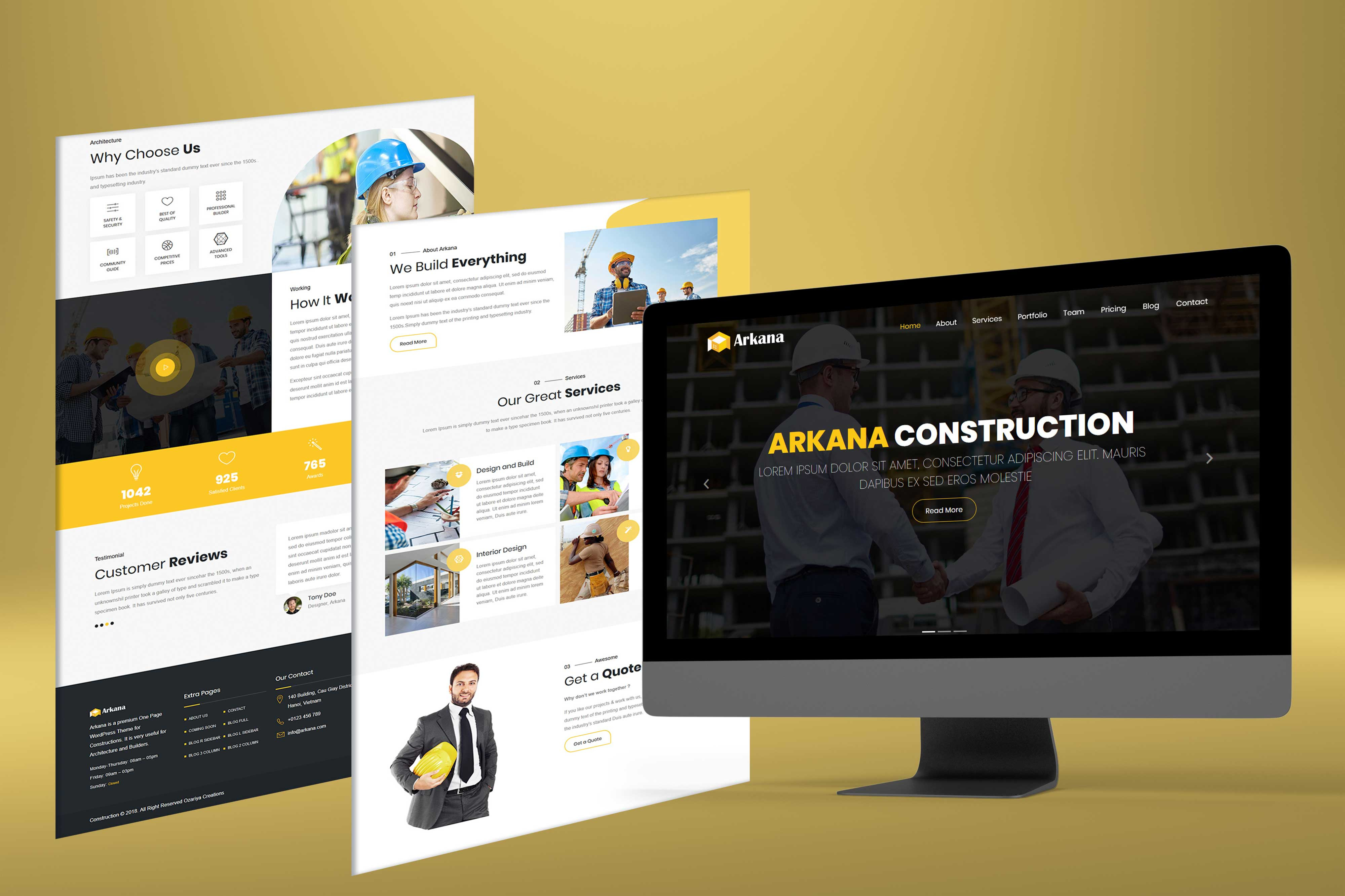 Arkana - Construction WP Theme animation branding graphic design logo psd responsive design ui ux web design wordpress