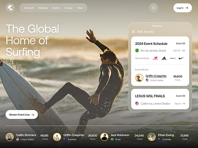 Surf Landing Page Redesign agency ai branding dashboard figma framer glassmorphism logo midjourney minimal saas uiux webflow website wordpress