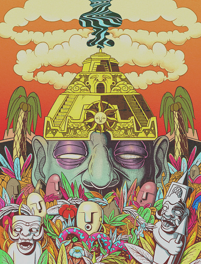 Monolith (Sun Tower) illustration lowbrow surreal trippy voodoo salad