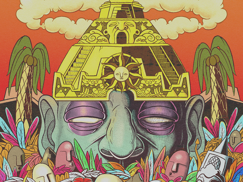 Monolith (Sun Tower) illustration lowbrow surreal trippy voodoo salad