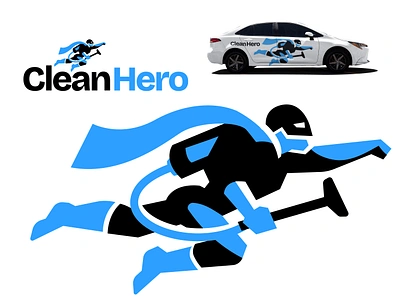 Clean Hero Identity Concept branding brandmark cape clean cleaning graphic design helmet hero house cleaning identity jetpack logo logo design logos mascot print superhero vaccuum vector vehicle wrap