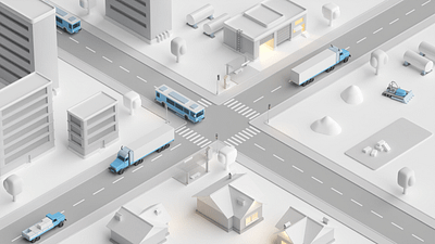 Isometric Town blender city construction isometric road street town traffic