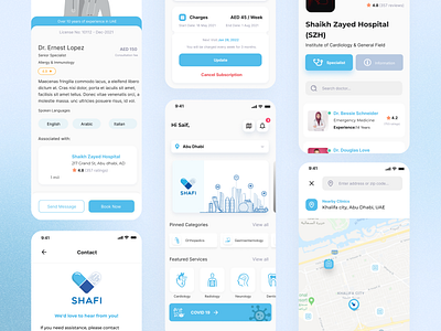 Medical Services App - UIUX Design animation branding covid app design doctor app emergency services graphic design hospital hospital app illustration logo medical app medical map medical uae minimal typography uae apps ui ui design vector