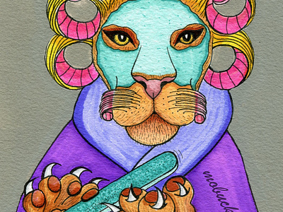 Preparing for Leo Season | Gouache & Ink animals art art prints artist artwork cartoon commissions drawing freelance gouache illustration illustrator ink leo lion paint painter painting walll art watercolor