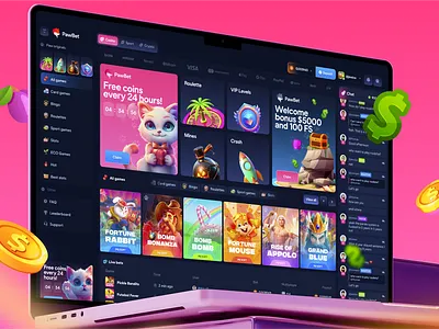 Crypto casino betting platform blackjack interface casino casino app ui casino graphics casino promotions casino rewards casino ux casino website layout crypto slot games gambling affiliate live betting live casino ui mobile gambling app poker ui roulette table design slot game slot tournaments social casino games virtual casino