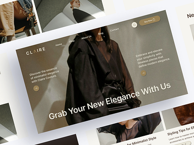 Claire - Fashion Landing Page branding brown design fashion landing landing page ui ui design uiux ux website