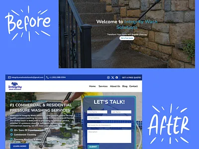 Integrity Wash Solution's Before & After branding design graphic design illustration logo ui ui design ui ux web design webdesign website design website development wordpress wordpress design wordpress website