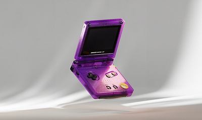 Gameboy 3d animation blender childhood fun games graphic design motion graphics nintendo purple smile videogames