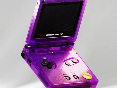 Gameboy 3d animation blender childhood fun games graphic design motion graphics nintendo purple smile videogames