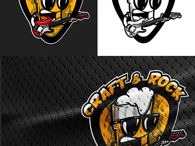 Craft & Rock icon beer cartoon craft guitar icon illustration logo metal music pick rock vector