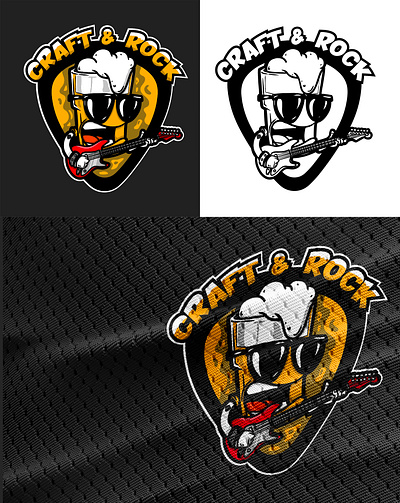 Craft & Rock icon beer cartoon craft guitar icon illustration logo metal music pick rock vector
