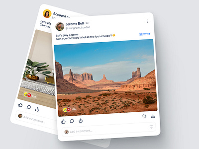 Social media card daily ui design light mode minimal share social media ui ux