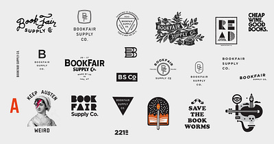 BookFair Supply Co. - Marks and Merch Ideas branding design graphic design illustration logo type vector