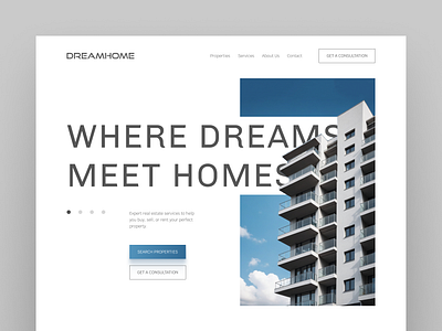 DreamHome - Web Design animation graphic design motion graphics ui ui ux web design