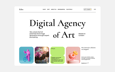 Digital Agency of Art - Hero page app art branding clean design figma illustration logo minimalism style swiss ui ux white