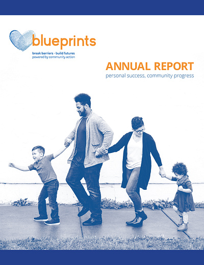 Blueprints 2018 Annual Report annual report booklet branding design graphic design non profit print visual identity