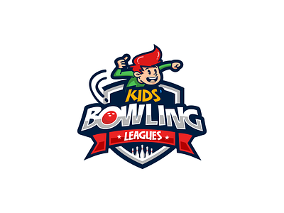 Kids Bowling Leagues bowling logo brand esports graphic design illustration logo badge logotype sports logo
