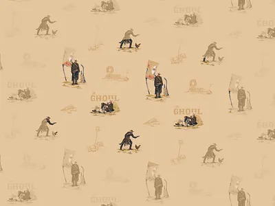 Ghoul Pattern cowboy design fallout illustration pattern repeating pattern retro tiled pattern western