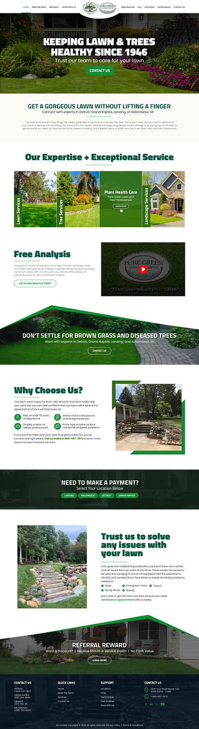 Pure Green Web Design ui web page design