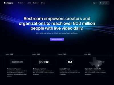Restream design icons interface landing page marketing site ui user experience user interface ux web design website design