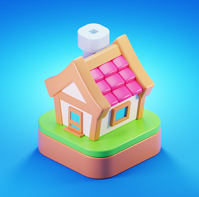 Cute Home 3d 3d art 3d artist 3d design 3d illustration 3d isometric 3d model 3d modeling 3d modelling design graphic design illustration isometric