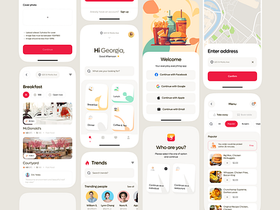 Yummy Food App UI android app best app design clean delivery app food app food ordering graphic design ios pp minimal mobile app design modern restaurant table reservation ui ui ux