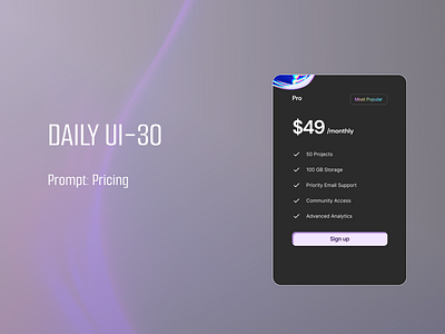 Daily UI-030-Price daily ui challenge dailyui pricing ui design