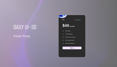 Daily UI-030-Price daily ui challenge dailyui pricing ui design