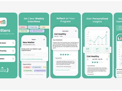 Matters App Screenshots for App Store app preview app screenshots app store preview graphic design play store preview screenshots screenshots design