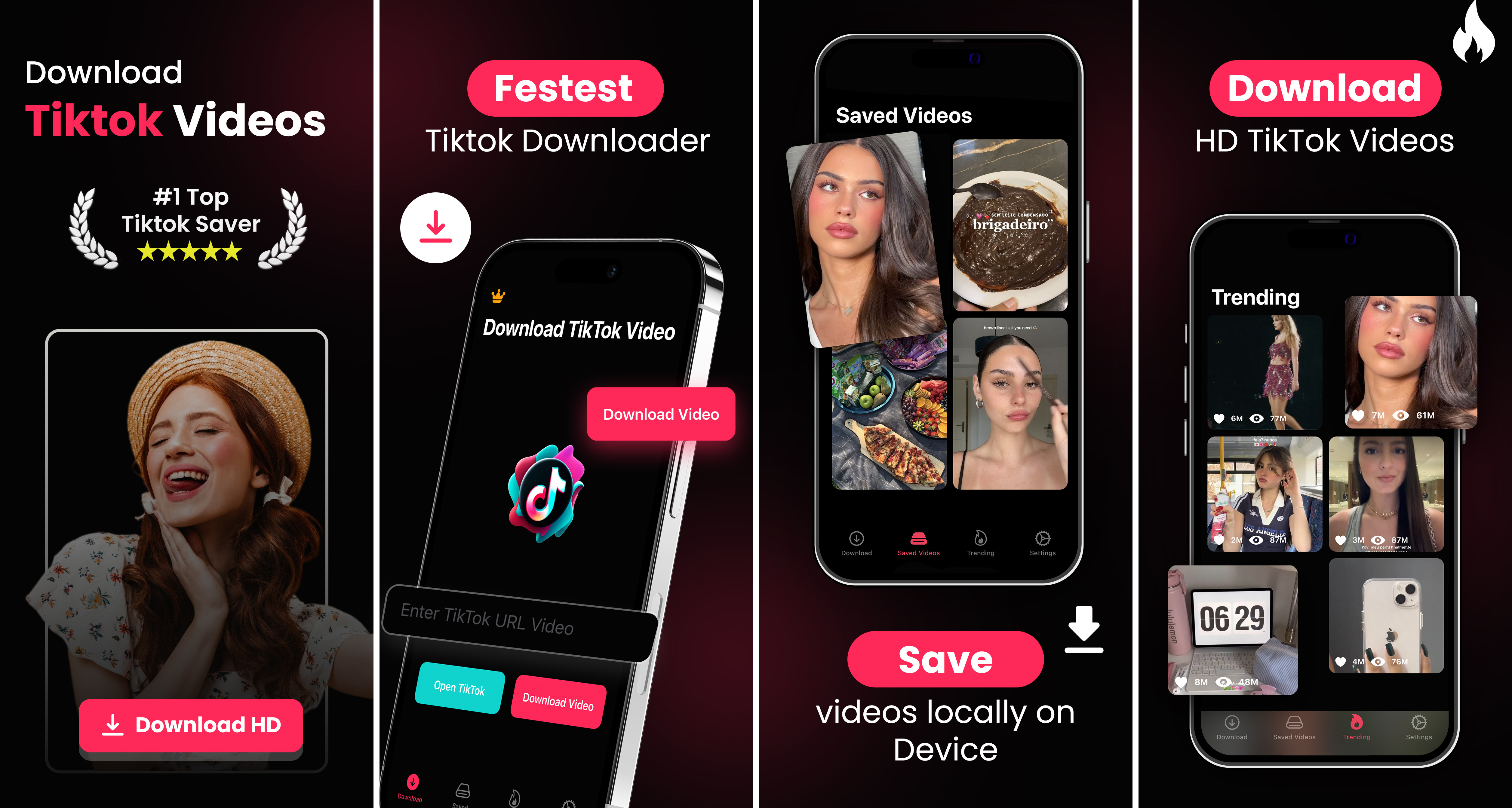 Tiktok Downloader App Screenshots/Preview app preview app screenshots app store preview graphic design mockup design play store preview screenshots screenshots design