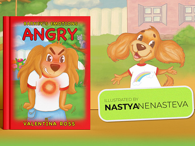 Illustrations for the book Angry Barney: Anger Managment For Kid 2d children book concept character design design element emotions graphic design illustration