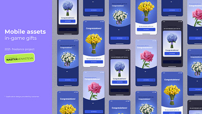 Mobile in-Game Gifts 2d flower game design gamedev mobile mobile art mobile design object ui