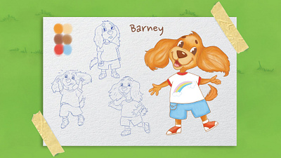 Angry Barney. Concept character. Barney 2d children book concept character emotions illustration