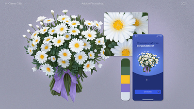 Mobile in-Game Gifts. Bouquet of chamomiles 2d art design design element digital art flowers game design graphic design illustration mobile picture ui