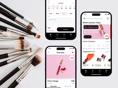Make-Up and Beauty Treatments App Design app app design beauty design e commerce figma make up makeup mobile ui ux