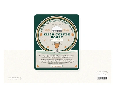 Label design for a Stockfors coffee pouch adobe illustrator caffeine coffee irish label label design packaging printable roast vector