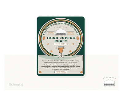 Label design for a Stockfors coffee pouch adobe illustrator caffeine coffee irish label label design packaging printable roast vector