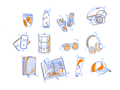 .Travel Icons digital art digital illustration flat illustration icons illustration procreate travel travelicons