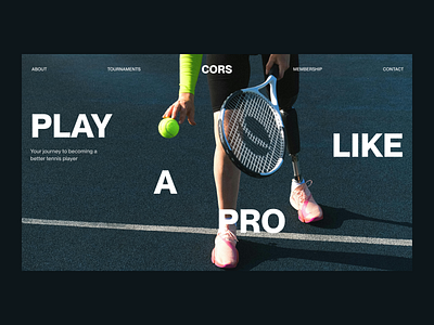 Cors - Tennis Website athletics champioship coach coaching esport landing page personal coach sport sports sports landign page sports services sports website startup tennis lessons tournament train ui ux web web design webdesign