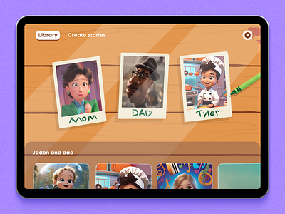 Ai Storybook app ai contract designer crayon illustration ipad ipad app product design storybook ui ux