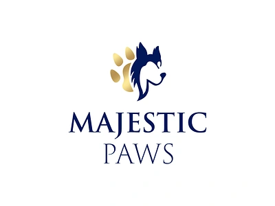 Majestic Paws | Logo and Brand Design brand identity branding business cards dog walking dogs gold gradient graphic design husky icon illustrator logo logo design logo suite magic majestic paws pet sitting shimmer vector