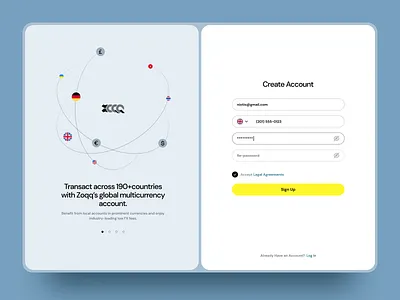 Multi-Currency Wallet Web Design create account form currency design erp exchange website finance financial website fintech money changer website product design registration form saas software transactions ui design ui ux web design website website design