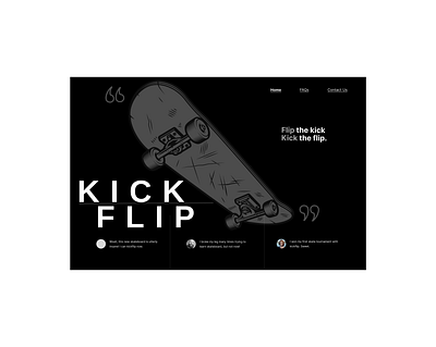 KickFlip dark mode skateboard skateboarding ui