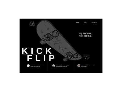 KickFlip dark mode skateboard skateboarding ui